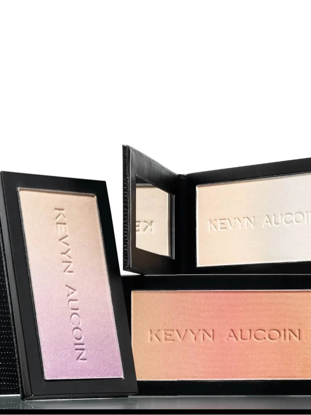 Kevyn Aucoin Highlighter & Blush Duo — Champagne, Peach, Soft Pink